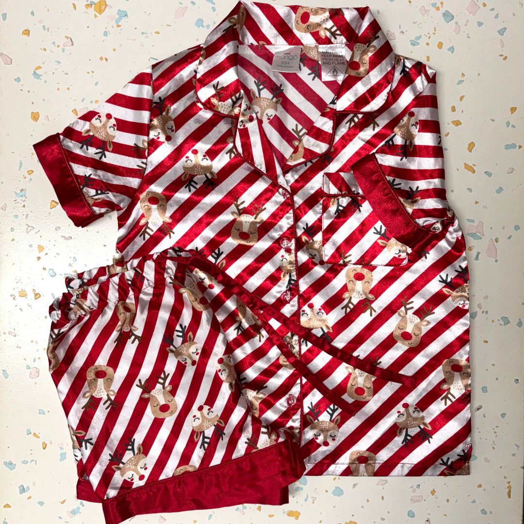 Mango Xmas PJ Set - Size 8