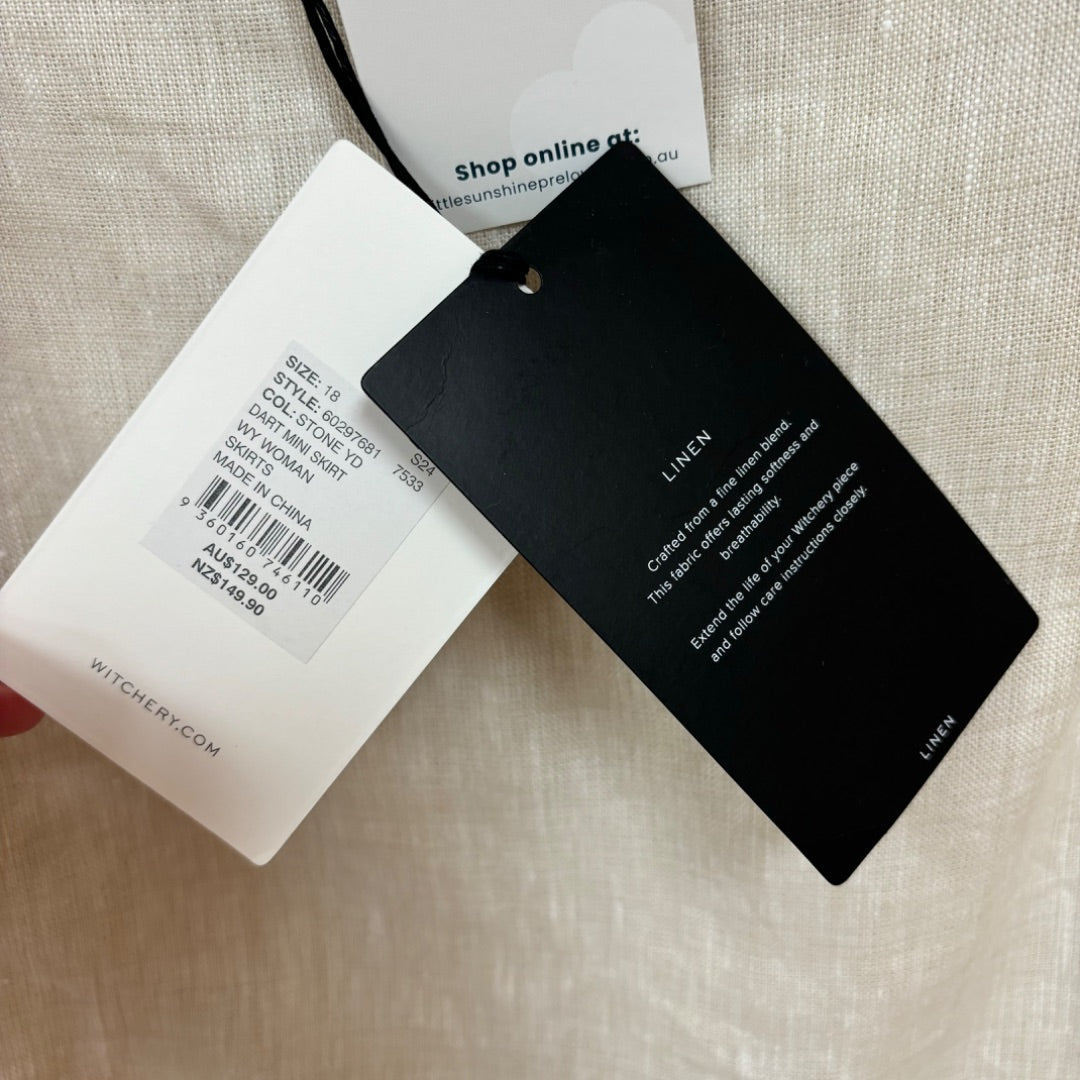 Witchery Linen Skirt BNWT - Size 18