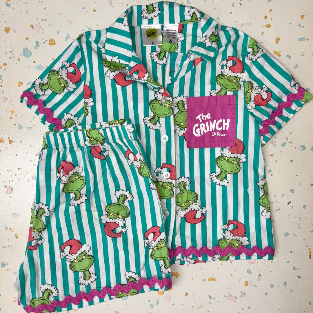 Grinch Xmas PJ Set - Size 8