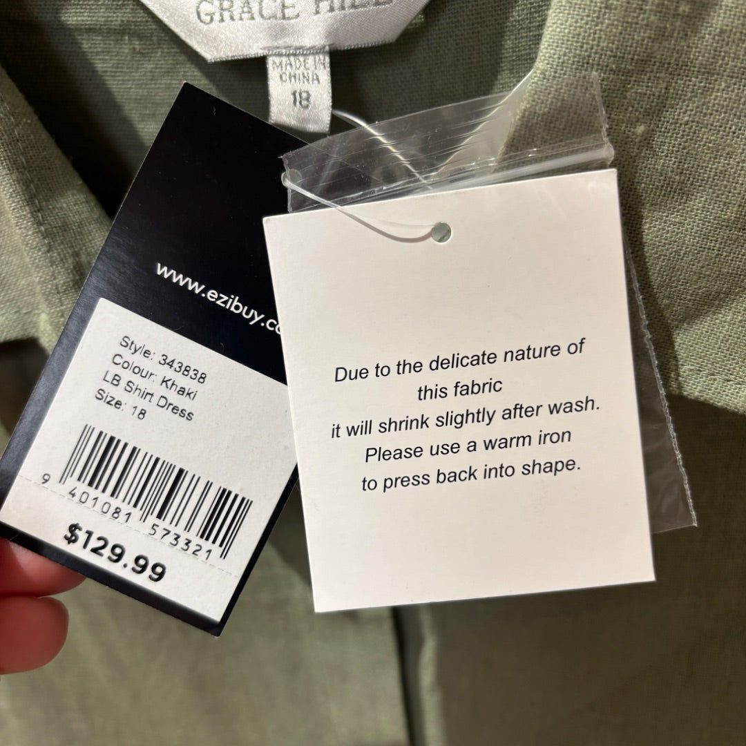 Grace Hill Linen Dress BNWT - Size 18
