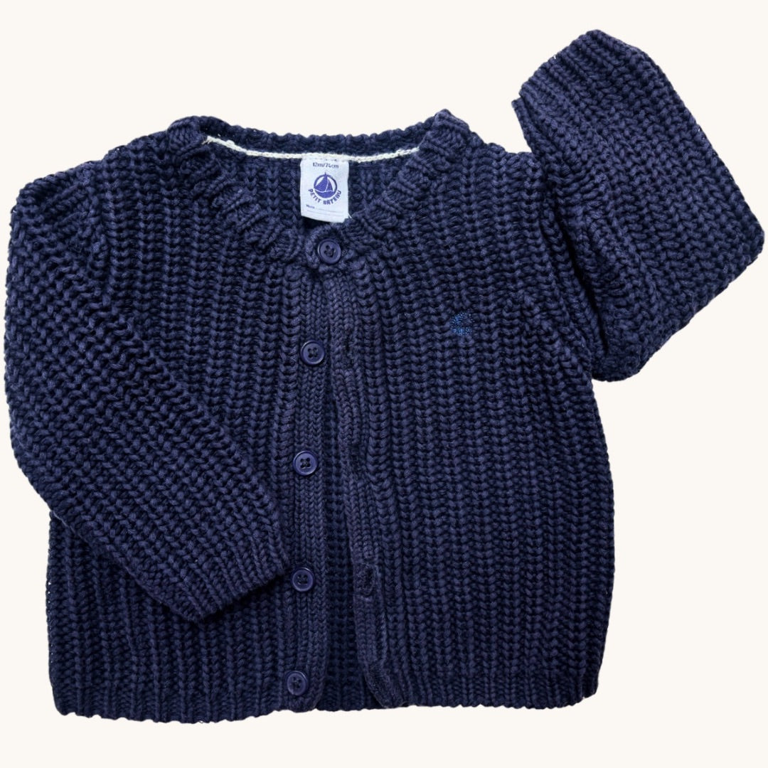 Petit Bateau Knit Cardigan - Size 12 mths